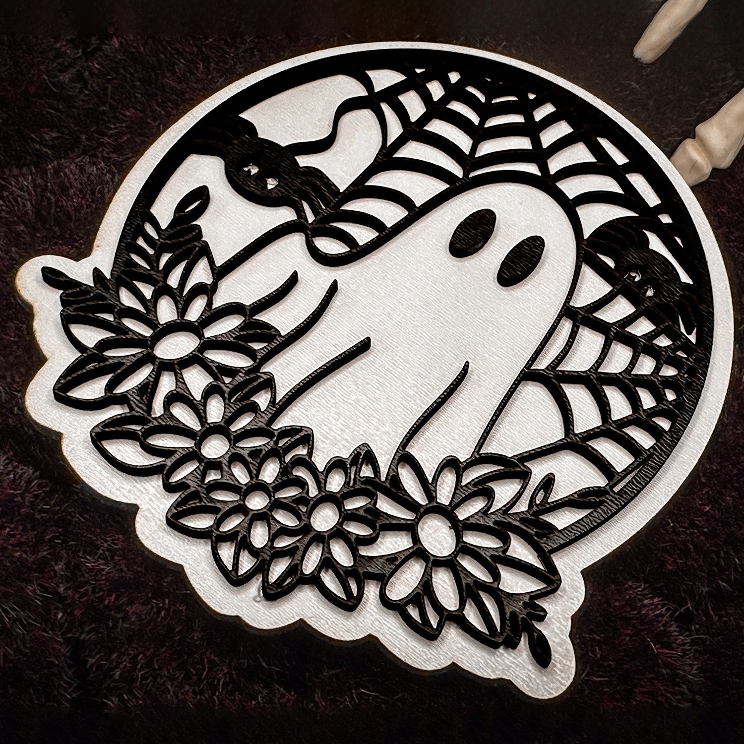 Halloween Ghosts Sign With Flowers – Glowforge Shop