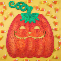 Halloween Jigsaw Puzzle Cat-O-Lantern Jack-O-Lantern with Large Pieces - Glowforge