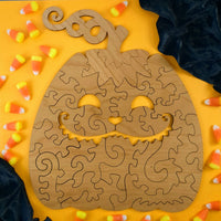Halloween Jigsaw Puzzle Cat-O-Lantern Jack-O-Lantern with Large Pieces - Glowforge