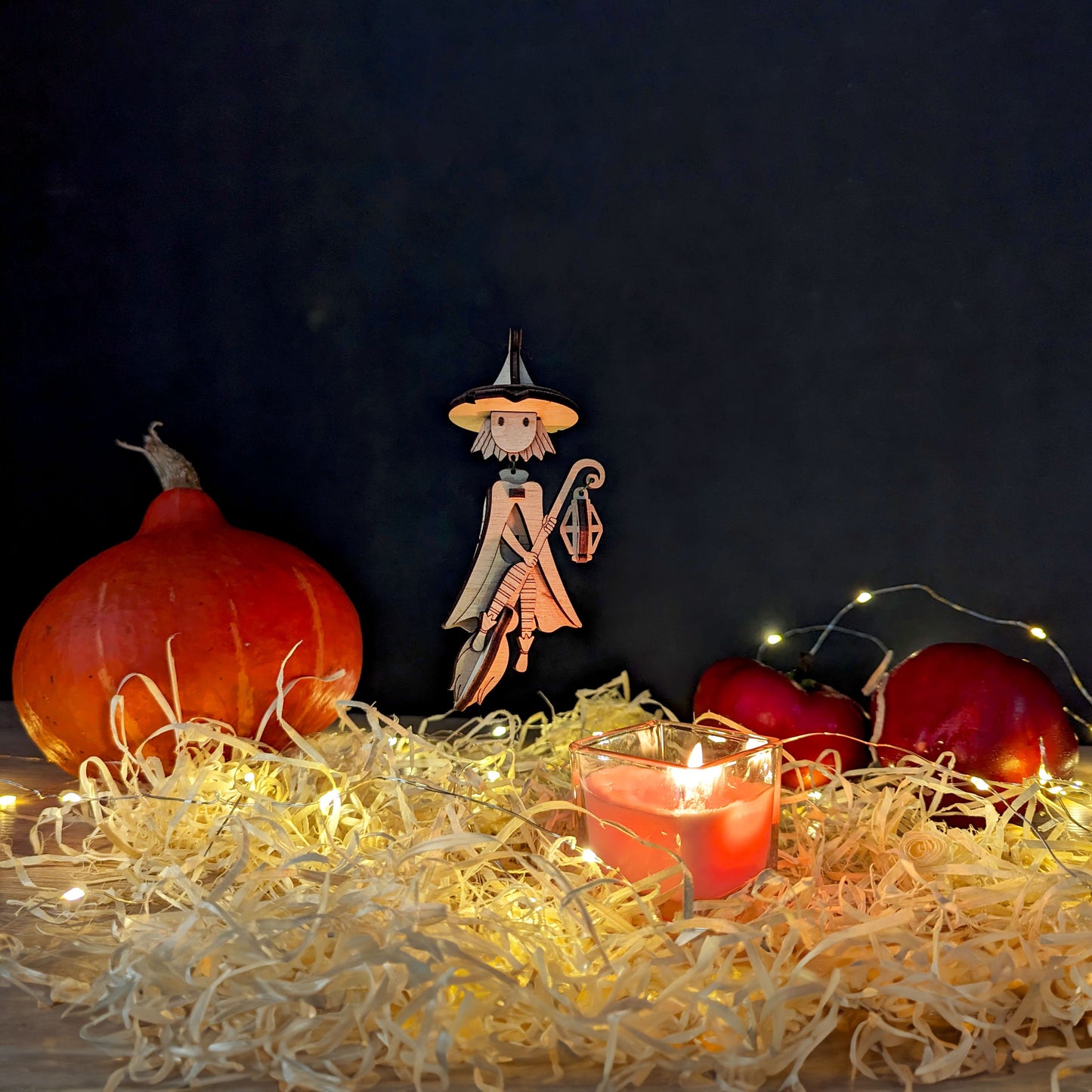 Witch On A Broomstick Halloween Ornament