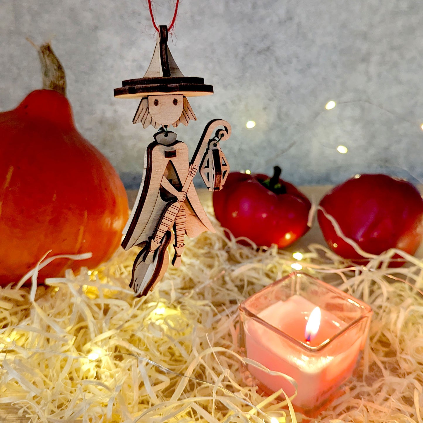 Witch On A Broomstick Halloween Ornament