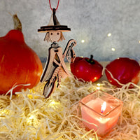 Witch On A Broomstick Halloween Ornament