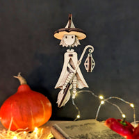 Witch On A Broomstick Halloween Ornament