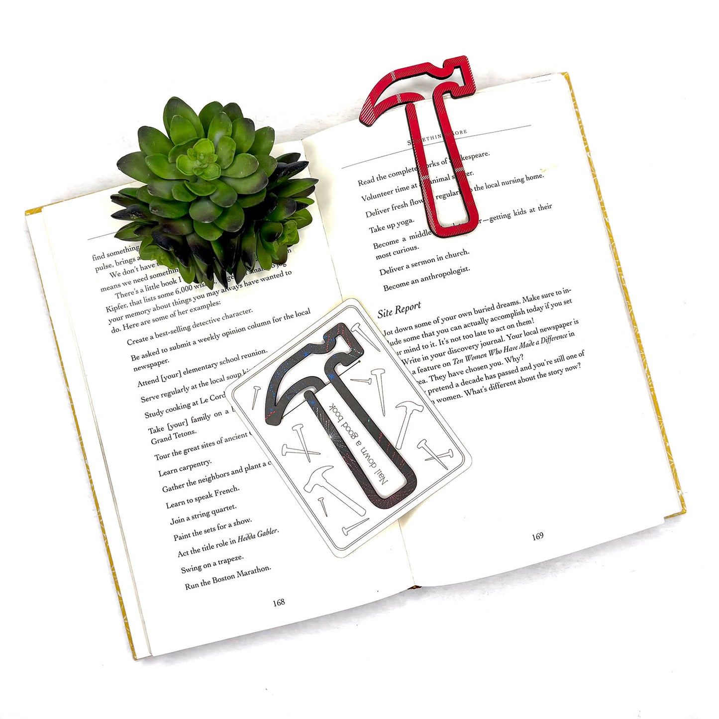Hammer Shaped Bookmark with Card Backer - Paperclip - Snack Bag Closure - Glowforge