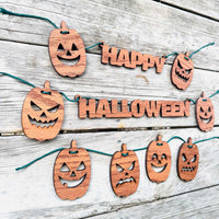 Happy Halloween #2 Garland Cute and Spooky Jack O’ Lanterns - Glowforge