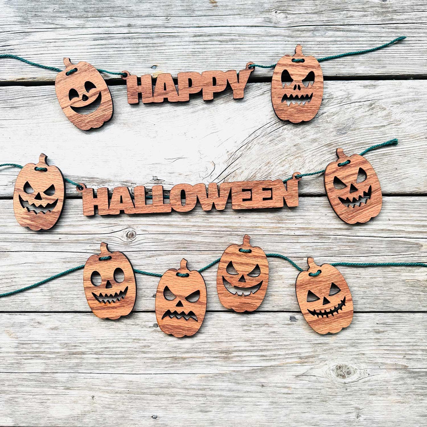 Happy Halloween Garland Cute and Spooky Jack O’ Lanterns - Glowforge