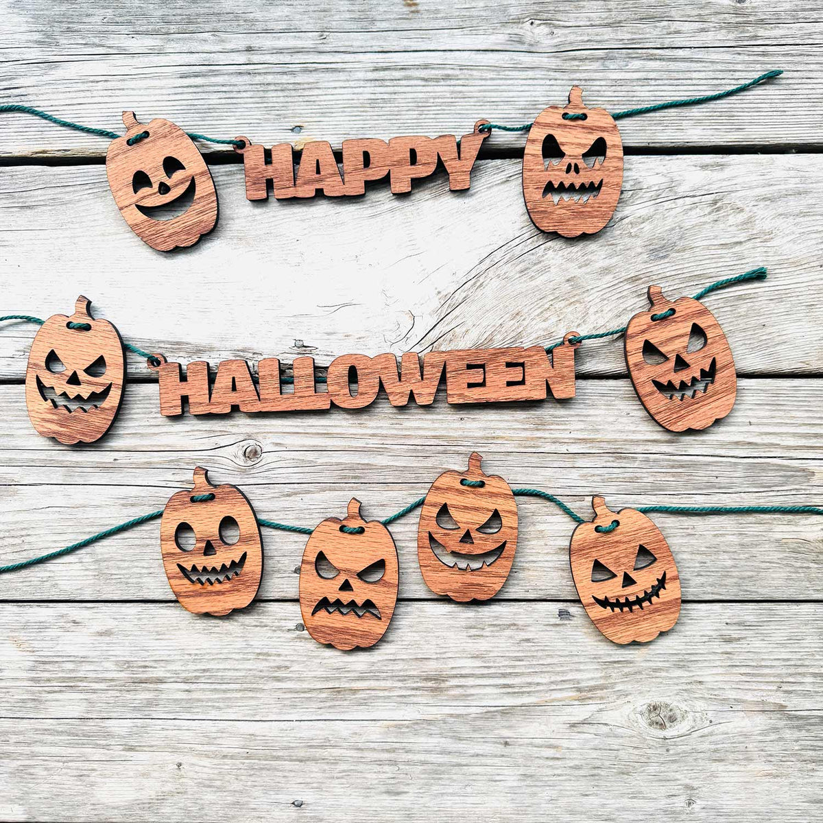 Happy Halloween Garland Cute and Spooky Jack O’ Lanterns - Glowforge