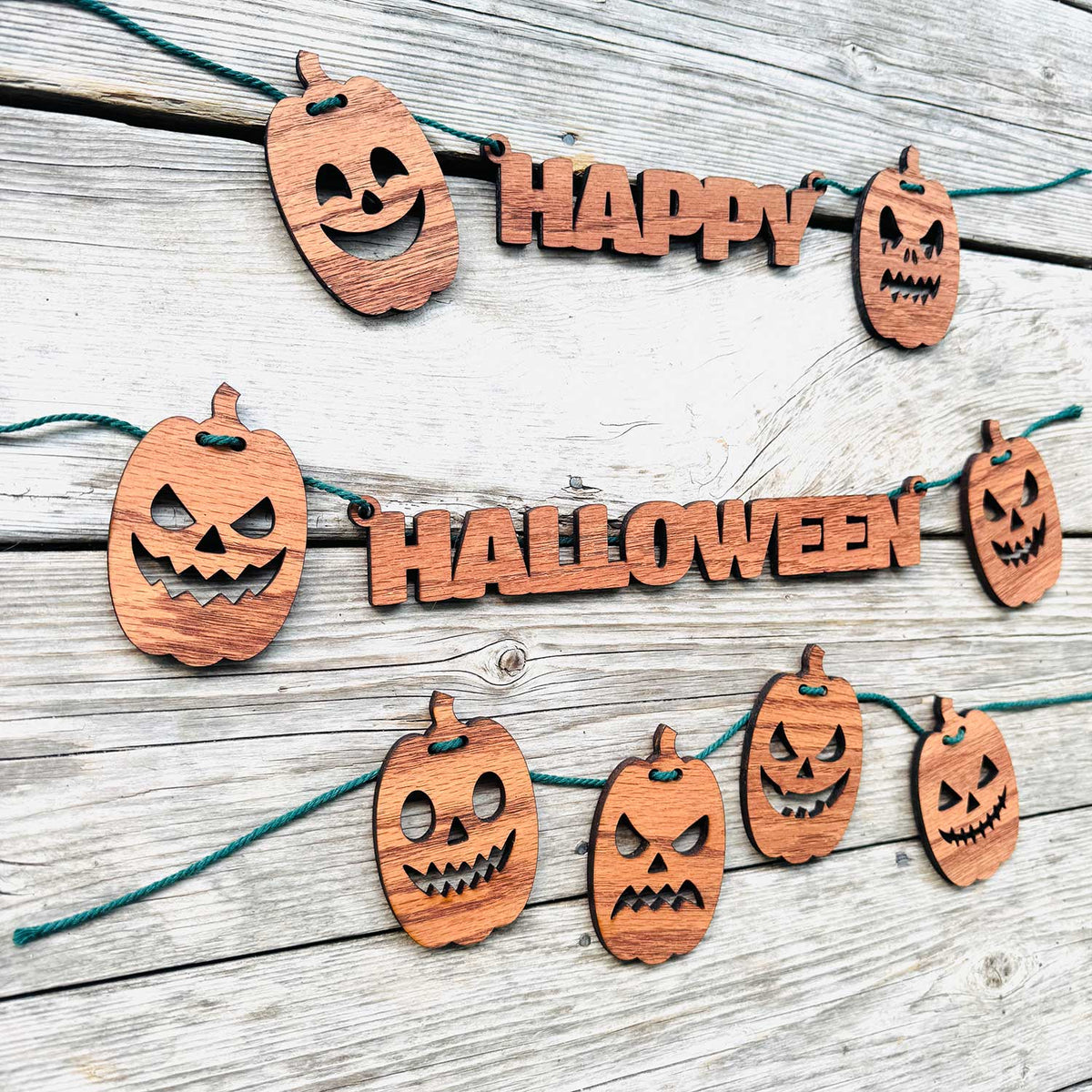 Happy Halloween Garland Cute and Spooky Jack O’ Lanterns - Glowforge