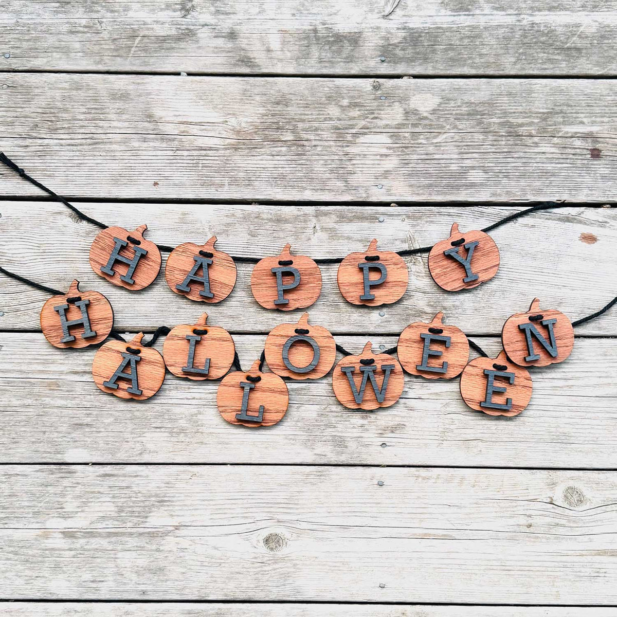 Happy Halloween Pumpkin Garland - Glowforge