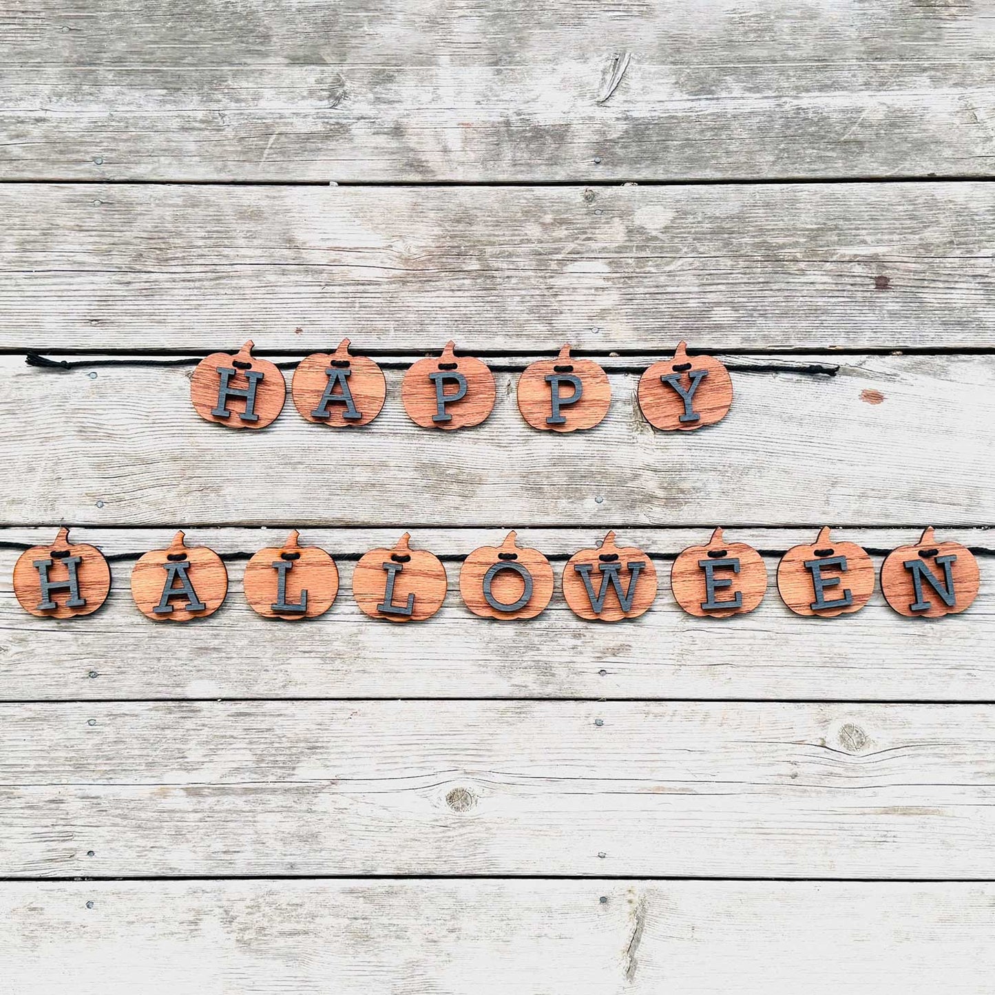 Happy Halloween Pumpkin Garland - Glowforge