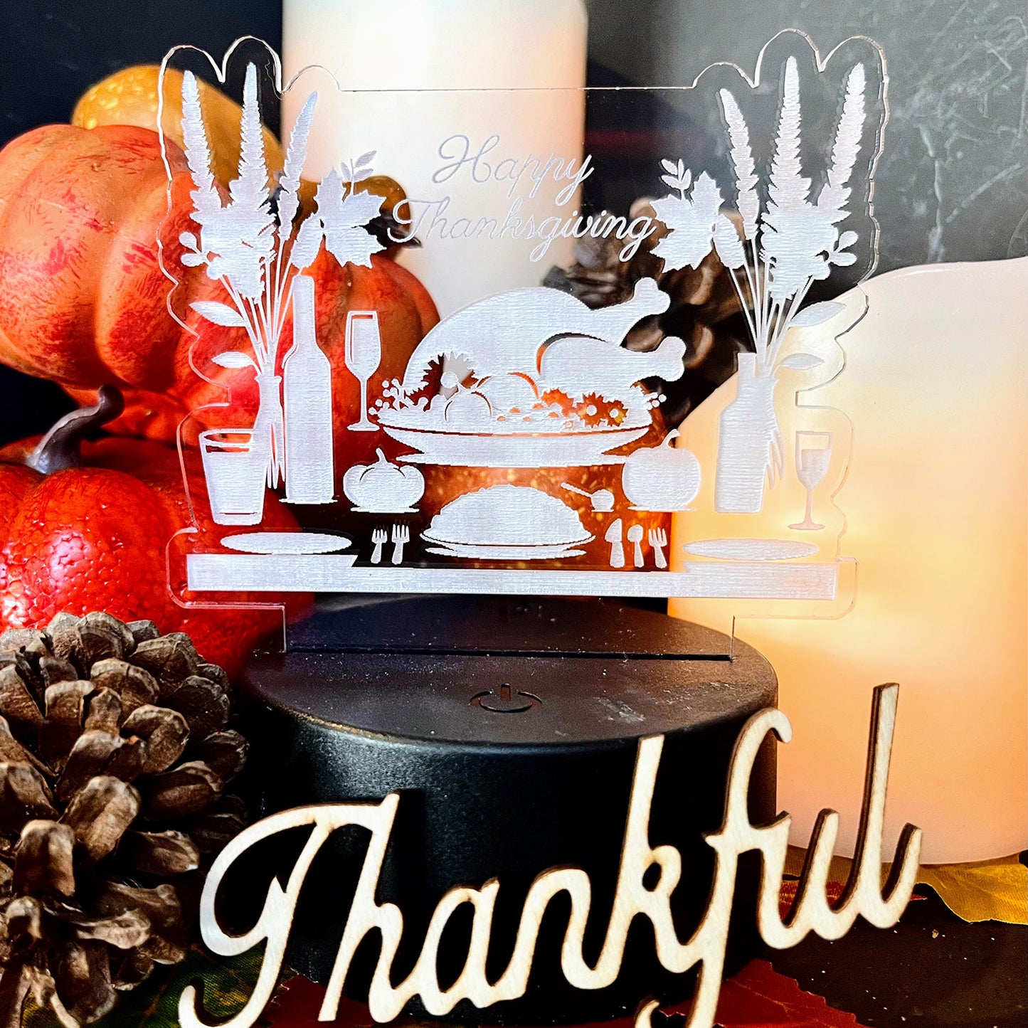 Happy Thanksgiving LED Nightlight Insert – Glowforge Shop