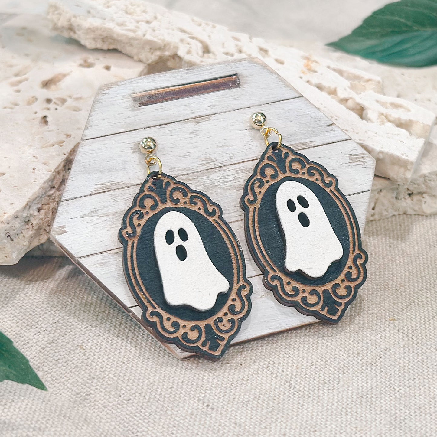 Haunted Cameo Ghost Earrings - Glowforge