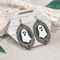 Haunted Cameo Ghost Earrings - Glowforge