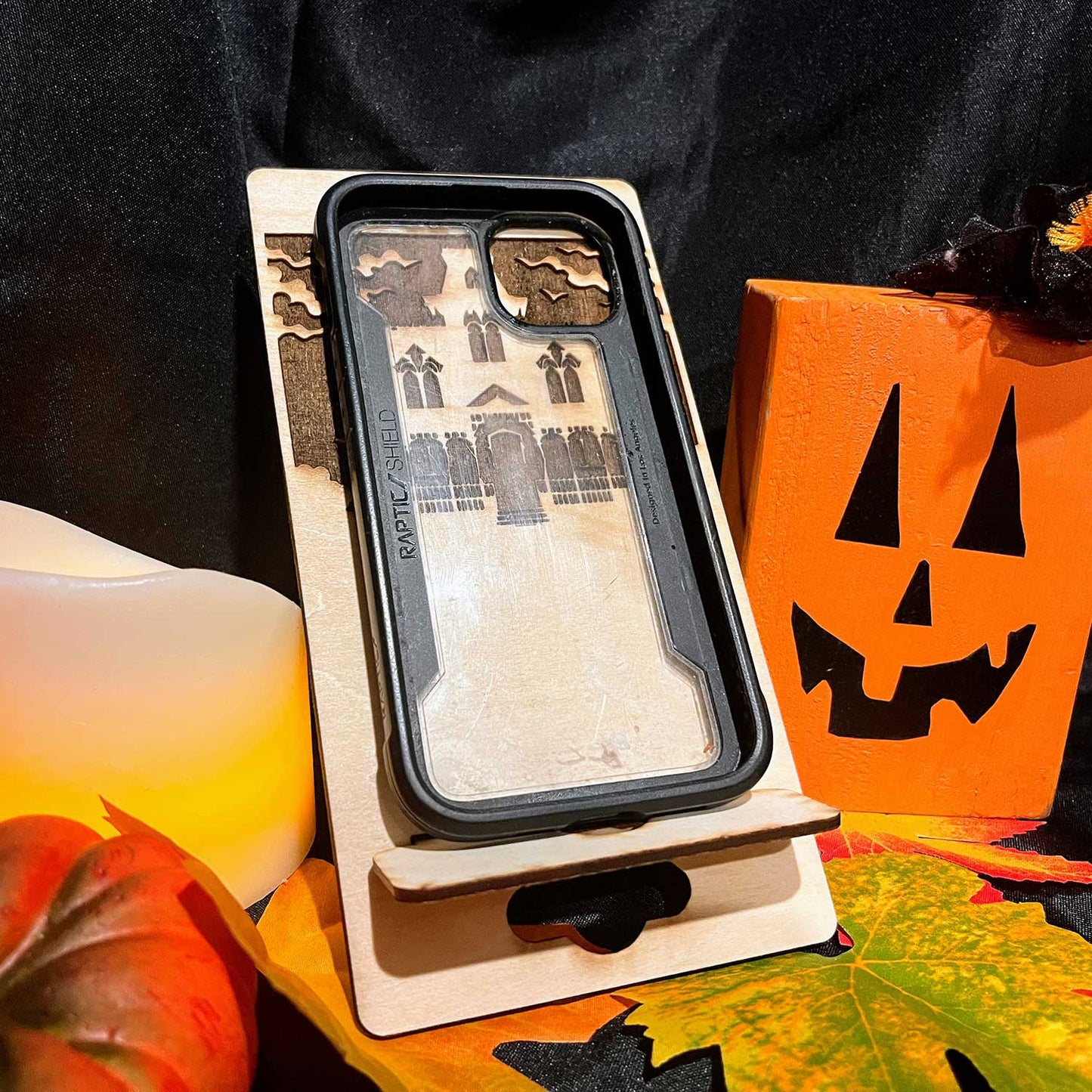 Haunted House Halloween Phone Stand