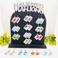 Haunted Mahjong Tile Earring Stand and Tile Earrings (Set of 14) - Glowforge