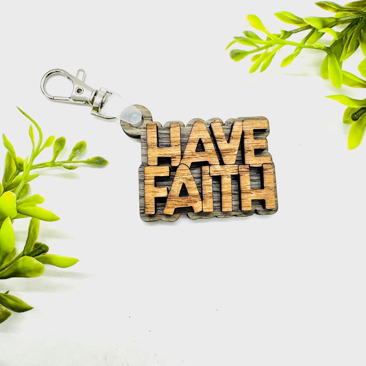 Have Faith 2-Layered Keychain Car Charm Ornament Bag Tag - Glowforge