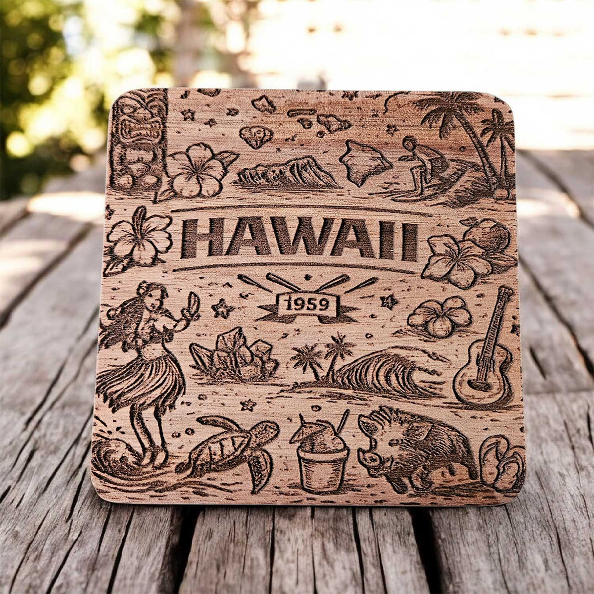 Hawaii Coaster Design - Glowforge