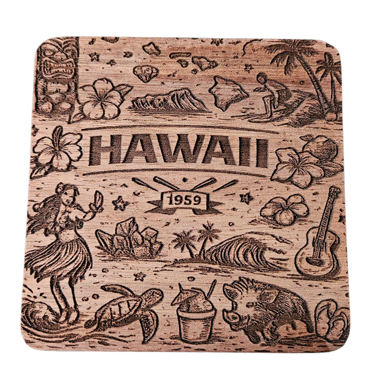 Hawaii Coaster Design - Glowforge
