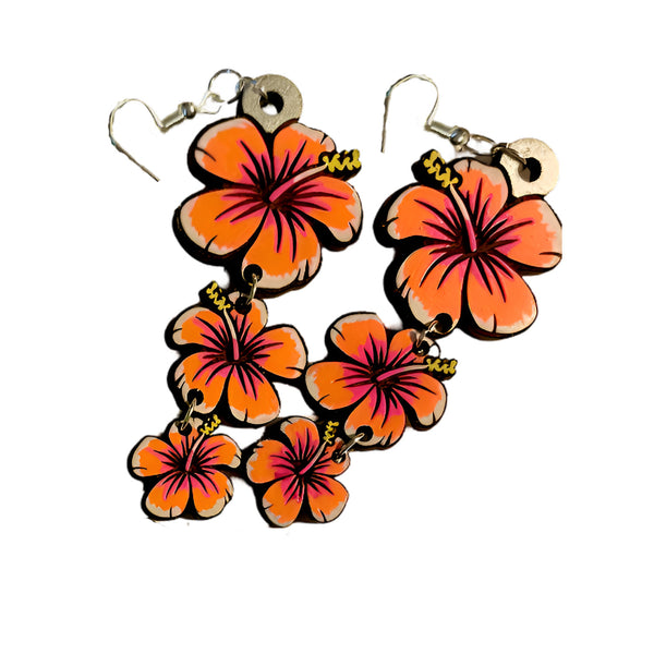 Hawaiian Plumeria Flower Earrings & Necklace Set - Bohemian Summer Beach Jewelry For Women