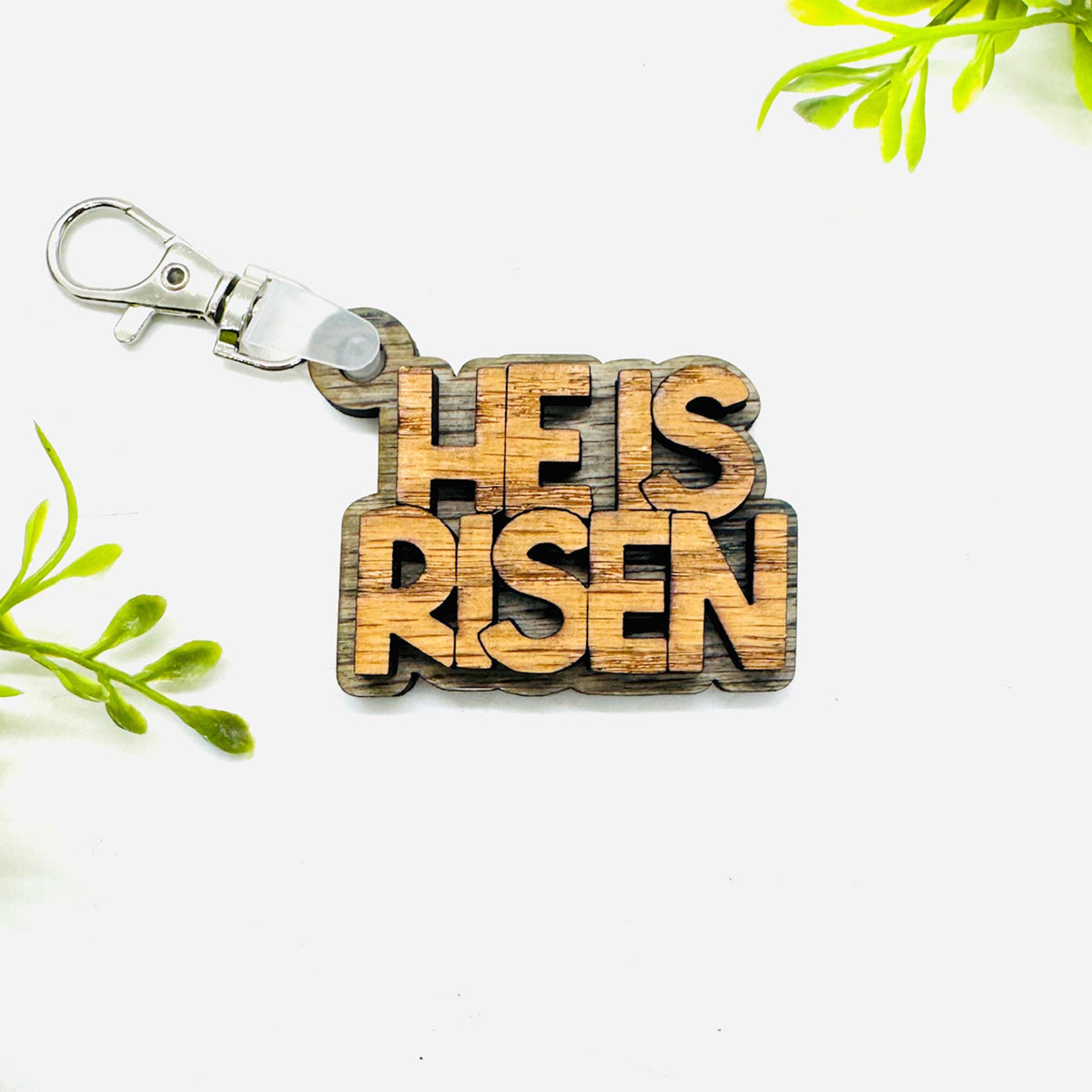 He Is Risen 2-Layered Keychain Car Charm Ornament Bag Tag - Glowforge