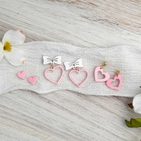 Heart Dangle and Stud Earrings