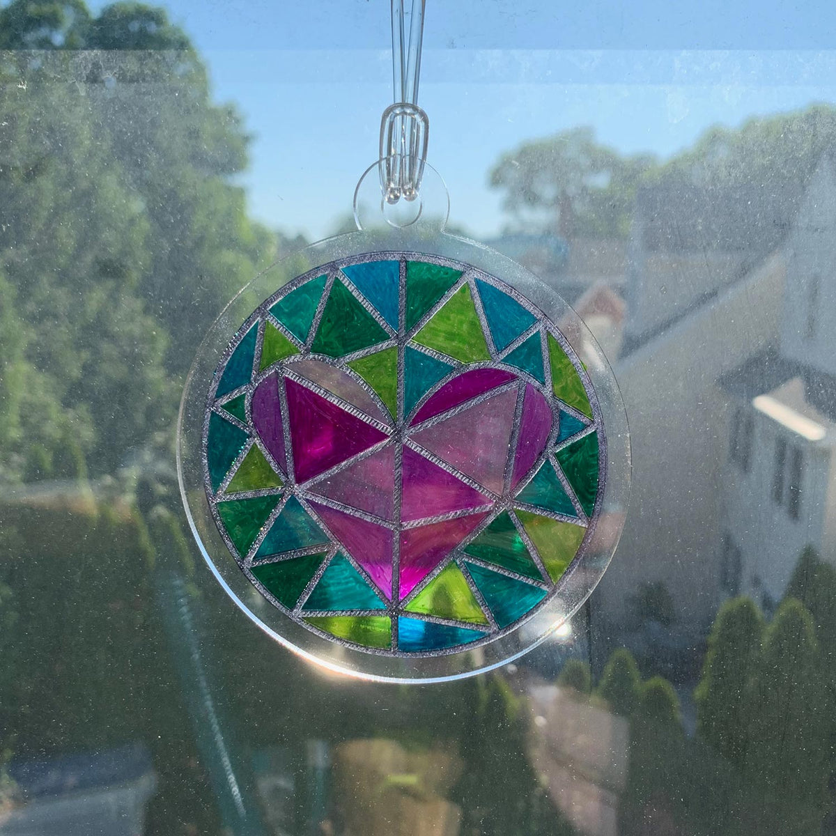 Heart Faux Stained Glass Ornament - Glowforge