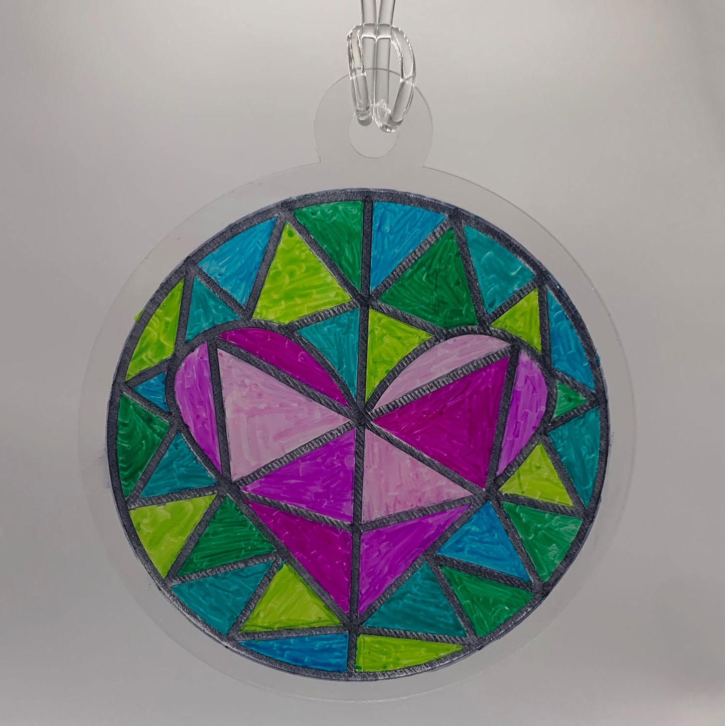 Heart Faux Stained Glass Ornament - Glowforge