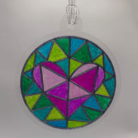 Heart Faux Stained Glass Ornament - Glowforge