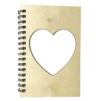 Heart Shaped Wood Journal Sketchbook Notebook Cover - Glowforge