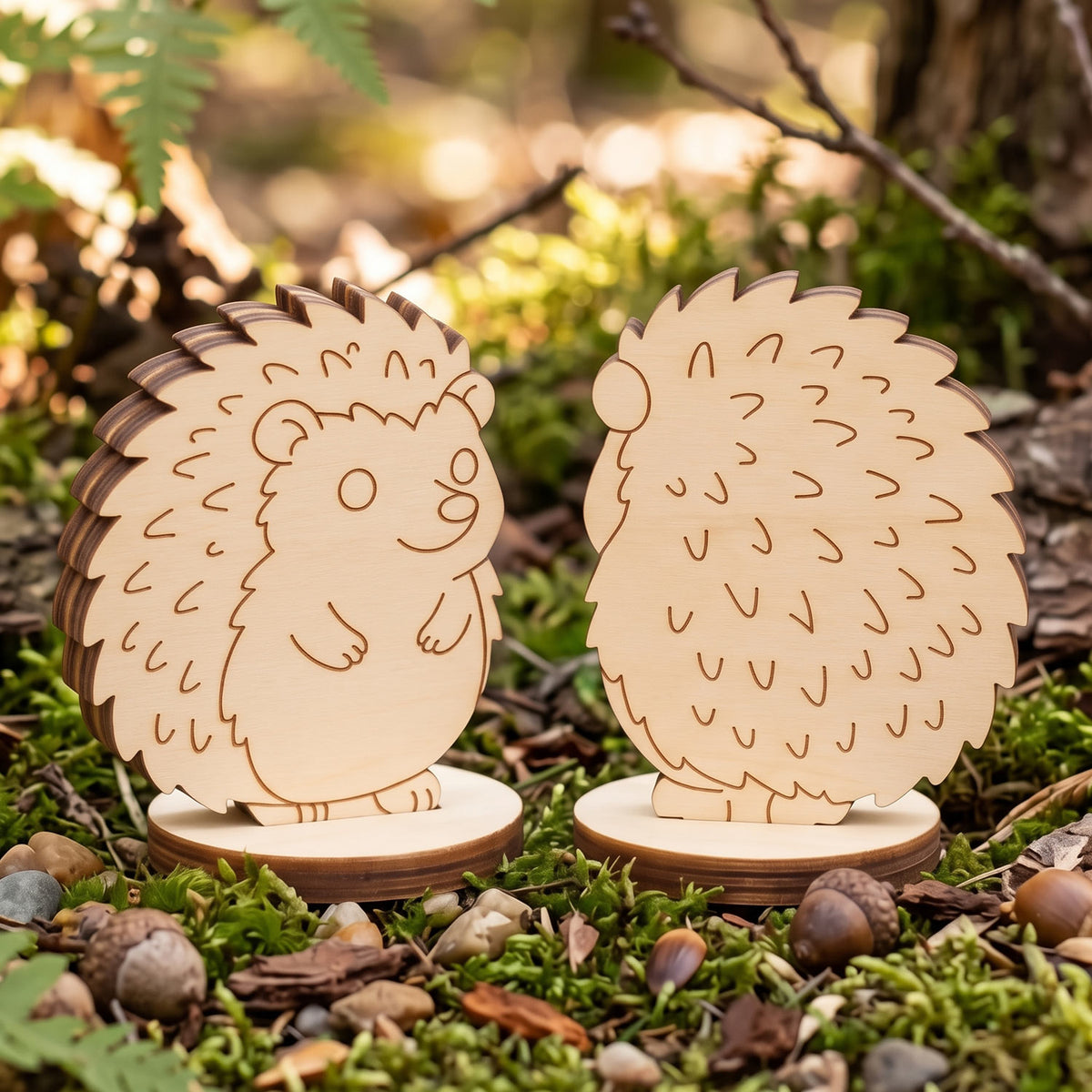 Hedgehog Craft Figure - Paint Your Own Woodland Animal for Kids - Glowforge