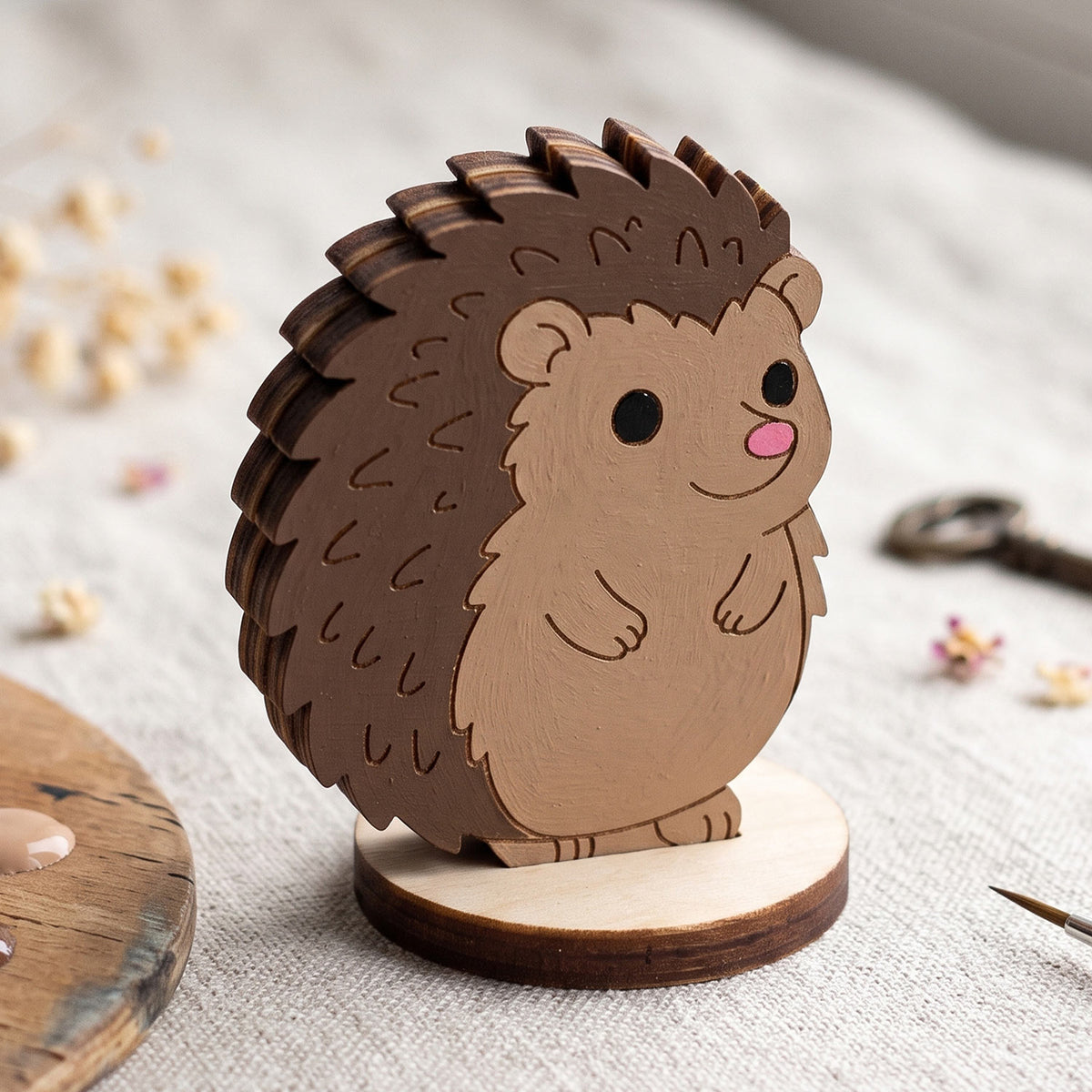 Hedgehog Craft Figure - Paint Your Own Woodland Animal for Kids - Glowforge