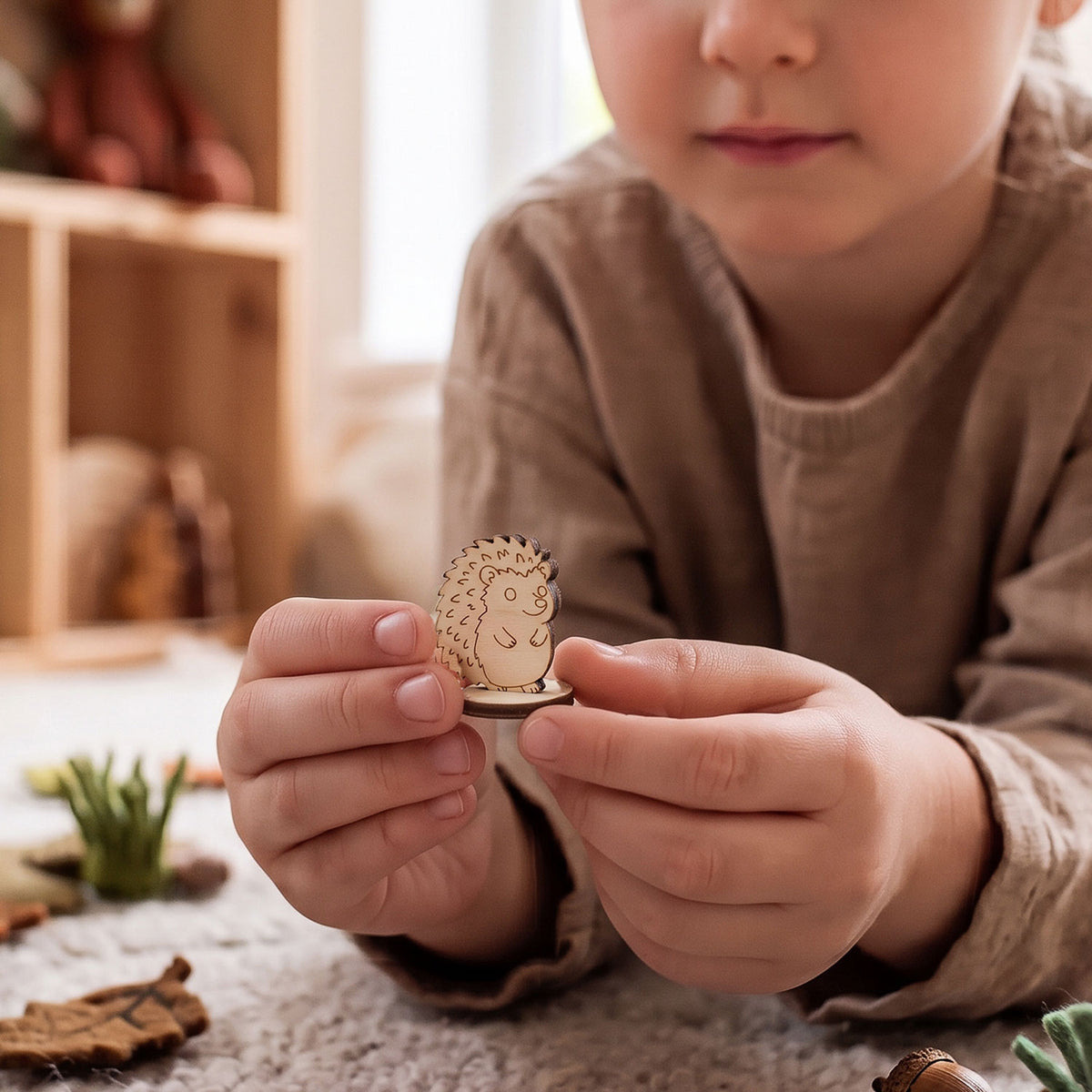 Hedgehog Craft Figure - Paint Your Own Woodland Animal for Kids - Glowforge