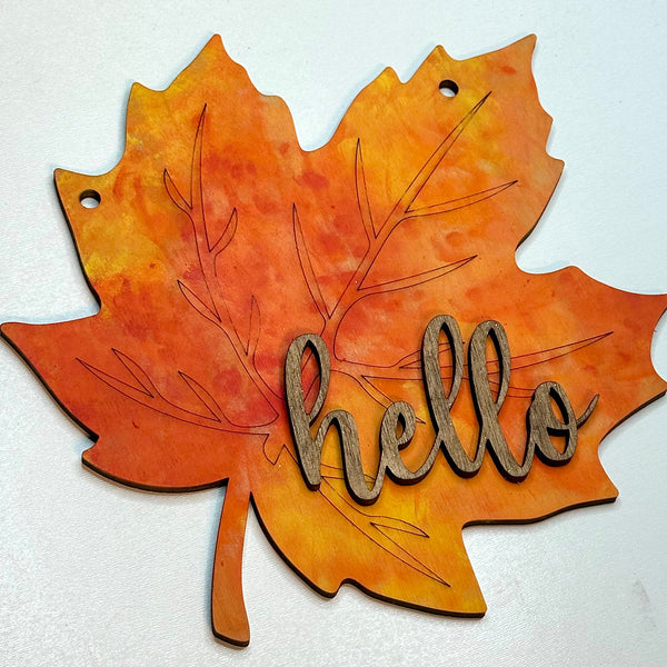 Hello Autumn Leaf Fall Door Sign – Glowforge Shop