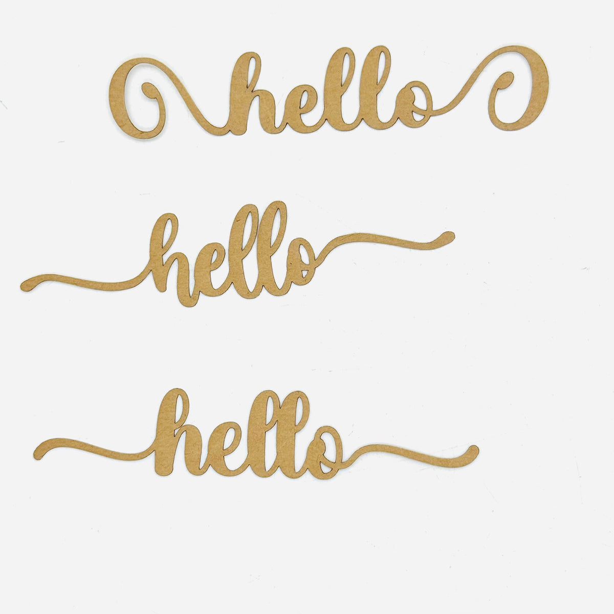 Hello in Script Fonts with Swashes (Set of 5) – Glowforge Shop