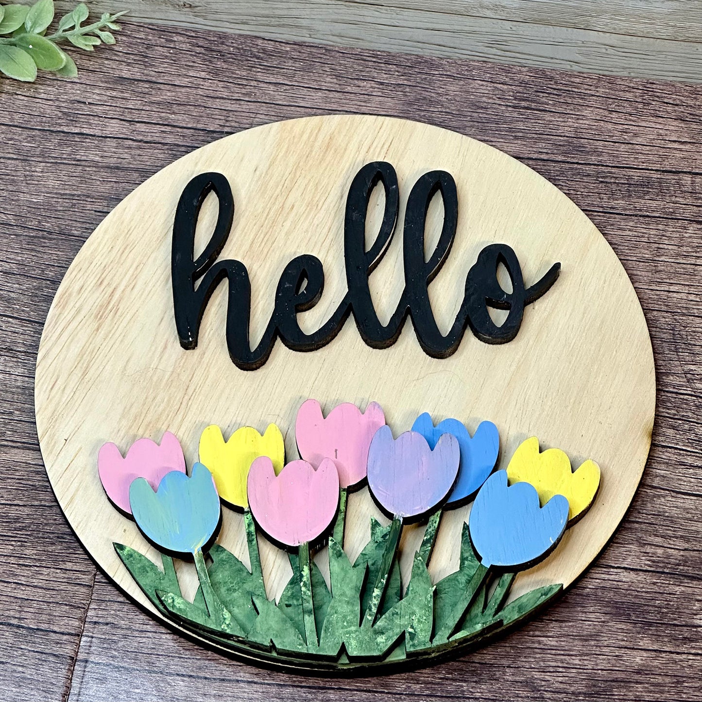 Hello Spring: Flower Welcome Door Sign