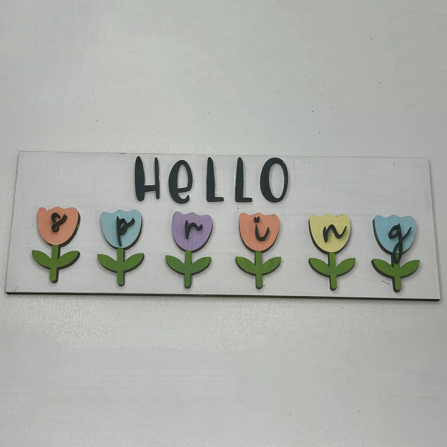 Hello Spring Flower Sign Hello Spring Tulip Flower Sign – Glowforge Shop