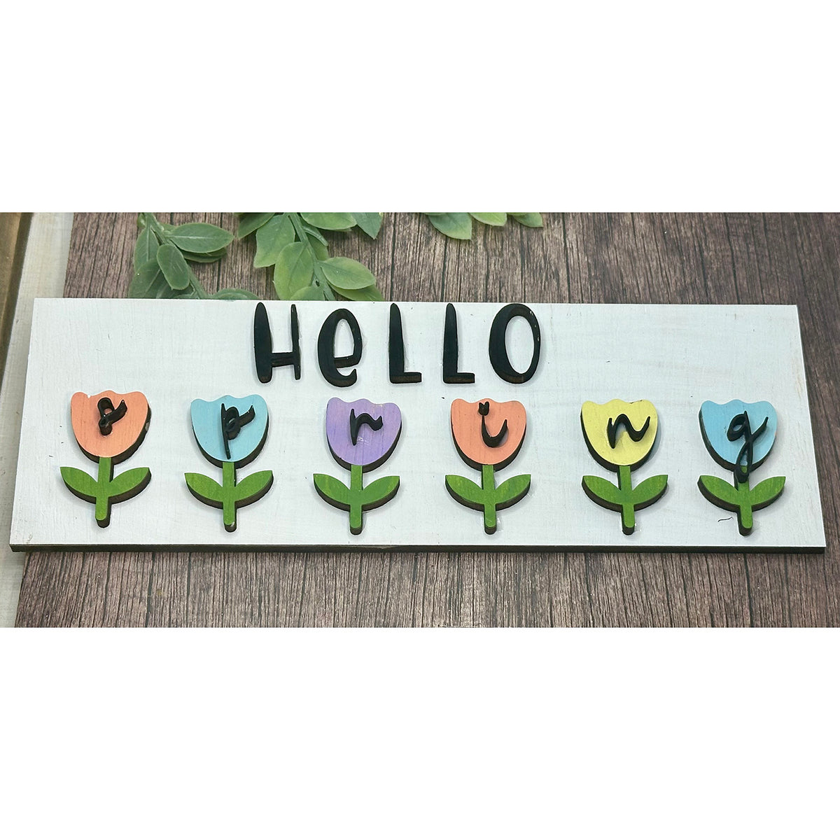 Hello Spring Flower Sign Hello Spring Tulip Flower Sign – Glowforge Shop