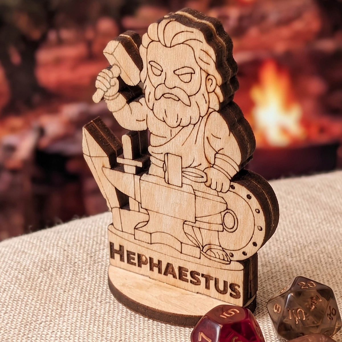 Hephaestus Greek God of the Forge – Tabletop Figurine, Fire & Blacksmith Deity - Glowforge