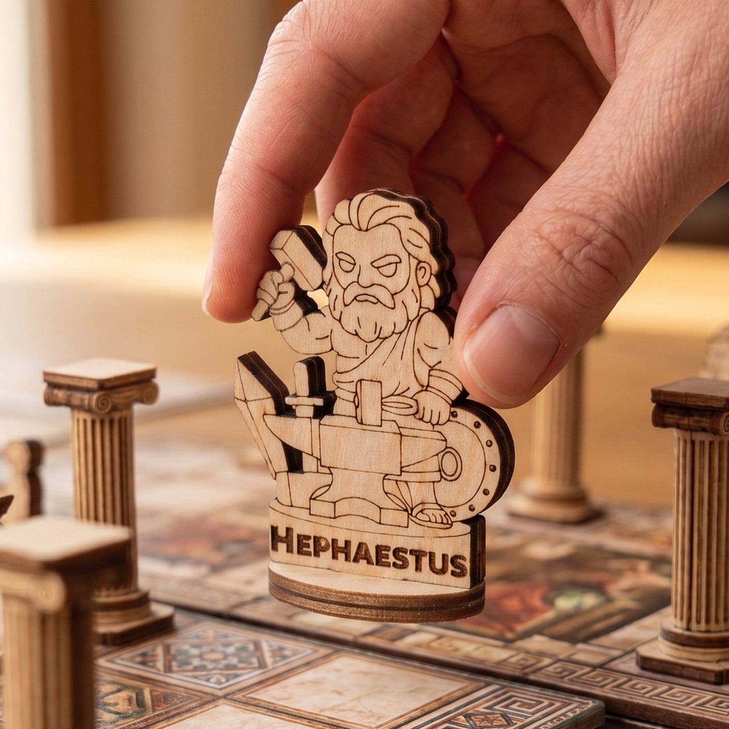 Hephaestus Greek God of the Forge – Tabletop Figurine, Fire & Blacksmith Deity - Glowforge