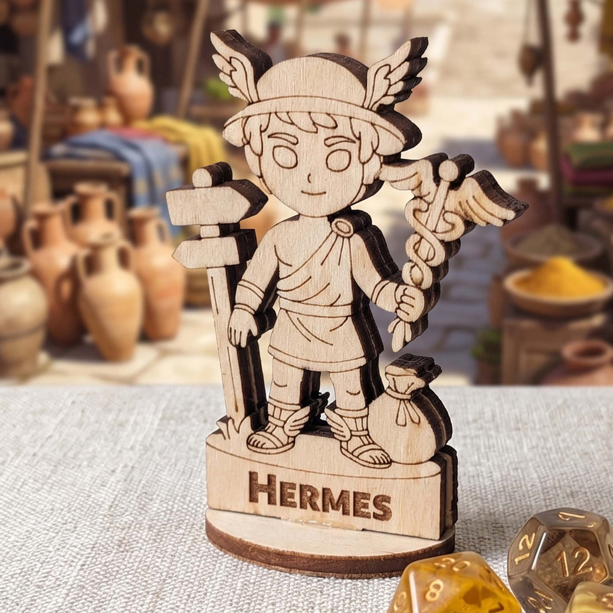 Hermes Greek God Tabletop Figurine – Messenger Deity, Travel & Trade Mythology Character - Glowforge