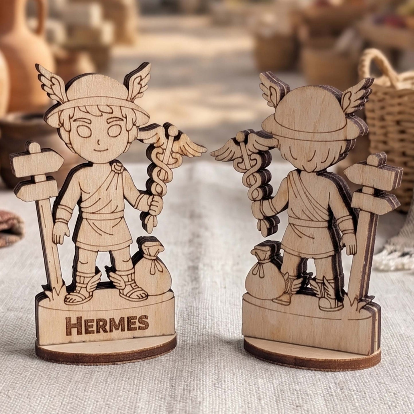 Hermes Greek God Tabletop Figurine – Messenger Deity, Travel & Trade Mythology Character - Glowforge