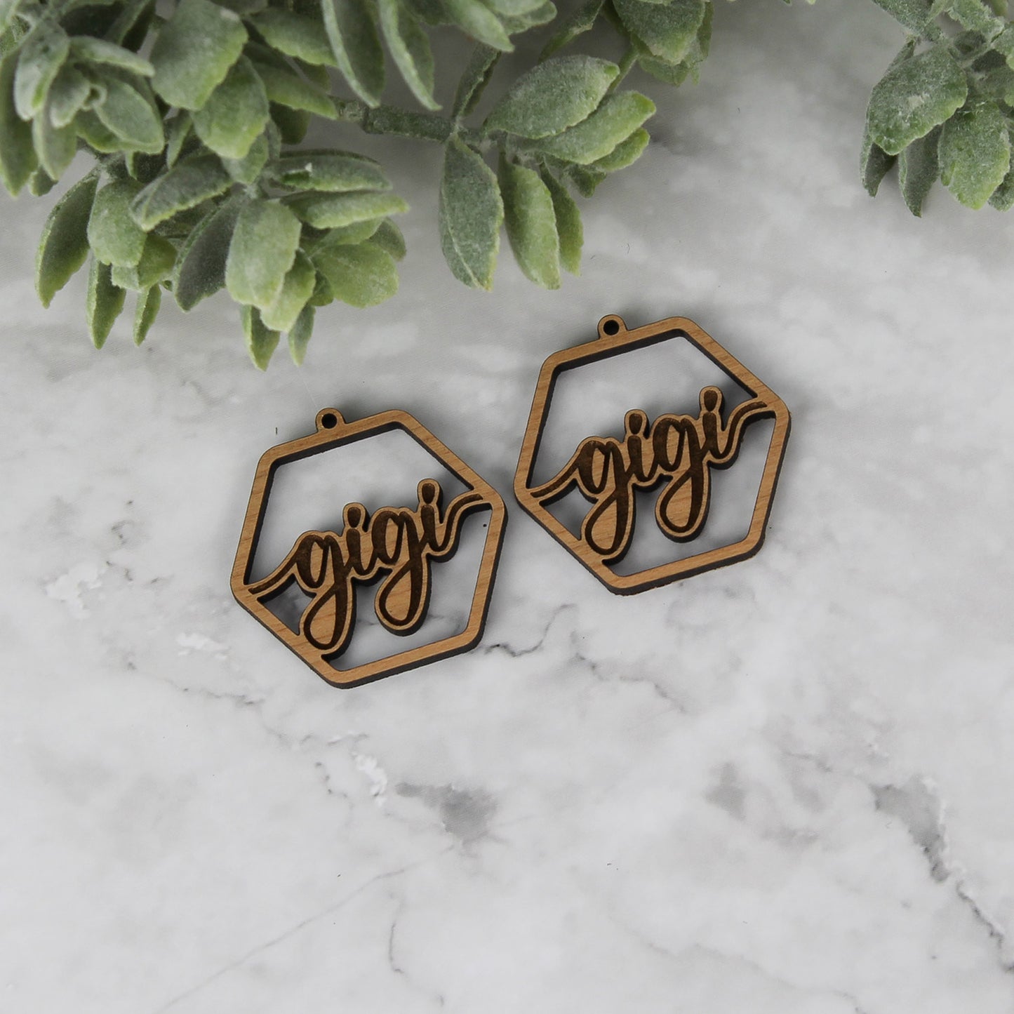Hexagon Gigi Earrings - Mother's Day Earrings - Glowforge
