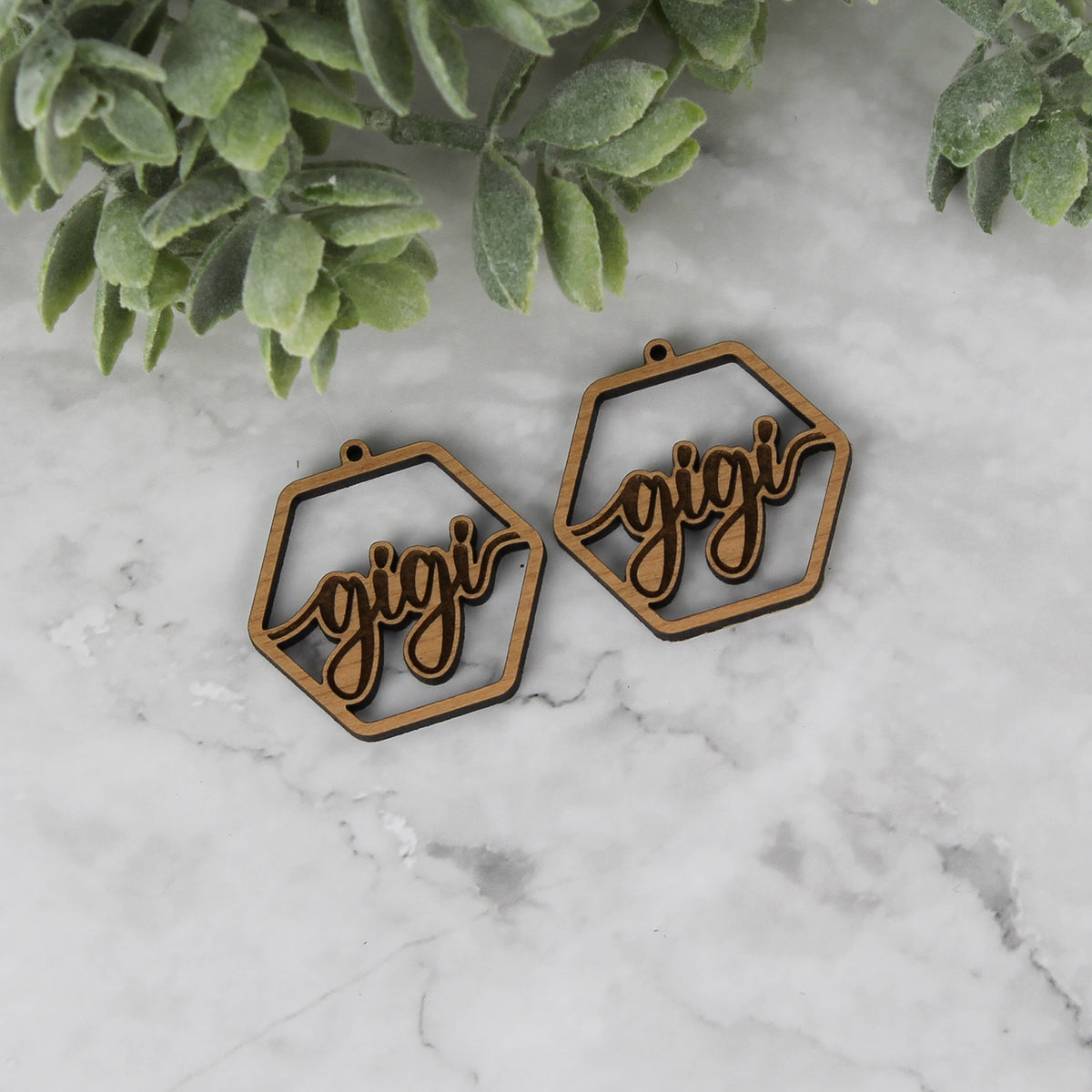 Hexagon Gigi Earrings - Mother's Day Earrings - Glowforge