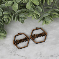Hexagon Grammie Earrings - Mother's Day Earrings - Glowforge