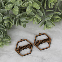 Hexagon Grammy Earrings - Mother's Day Earrings - Glowforge