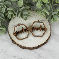Hexagon Grandma Earrings - Mother's Day Earrings - Glowforge