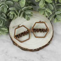 Hexagon Mamaw Earrings - Mother's Day Earrings - Glowforge