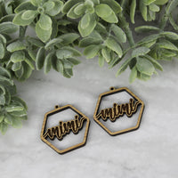 Hexagon Mimi Earrings - Mother's Day Earrings - Glowforge