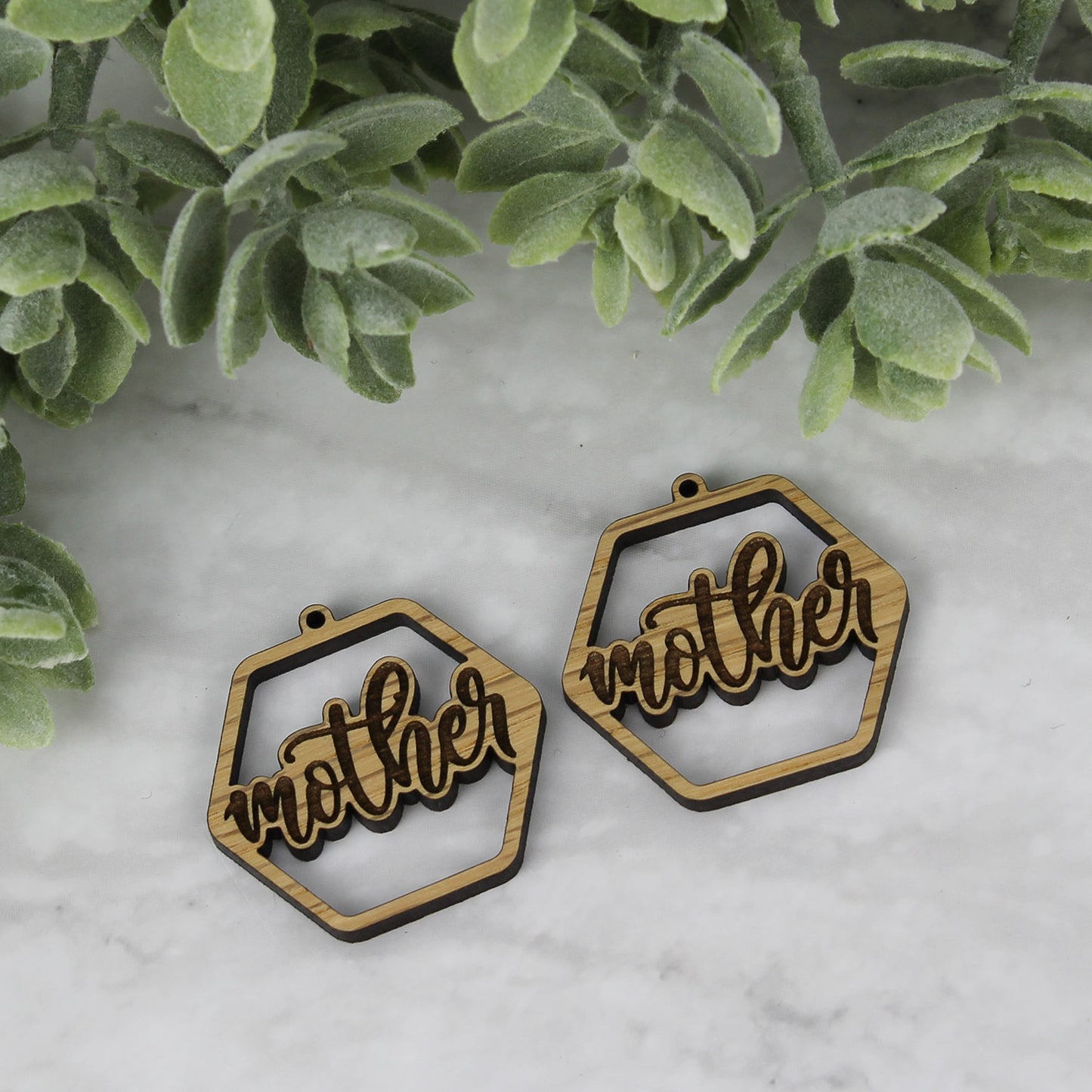 Hexagon Mother Earrings - Mother's Day Earrings - Glowforge