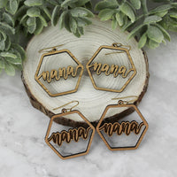 Hexagon Nana Earrings - Mother's Day Earrings (Set of 2)